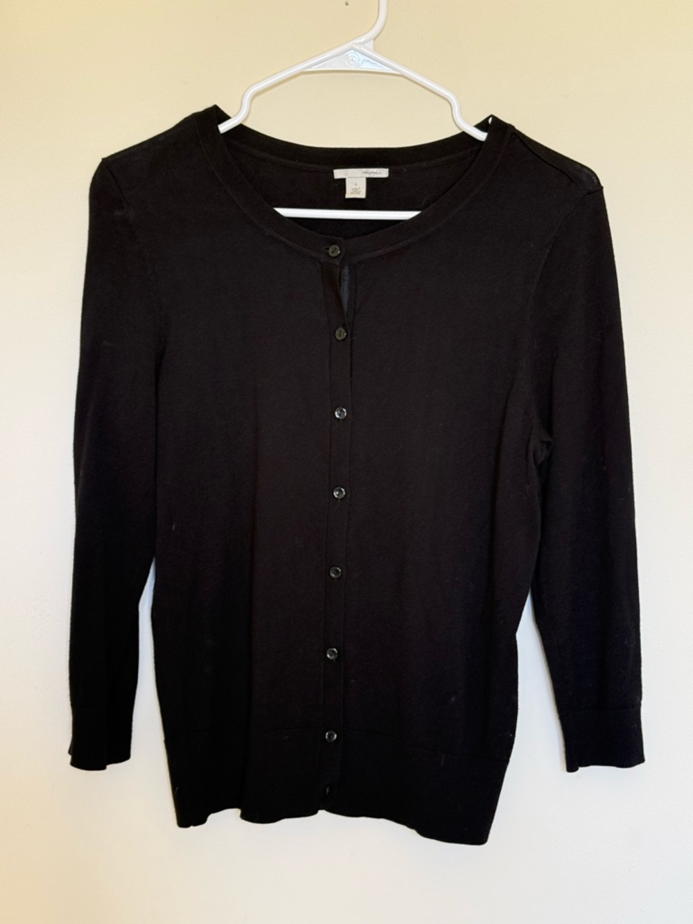 Halogen Black Button-Up Lightweight Cardigan